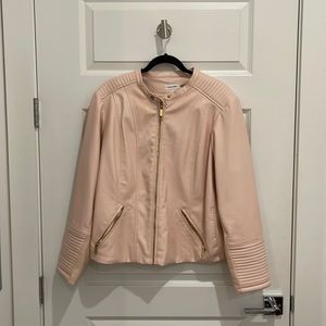 Calvin Klein light pink leather jacket. Size 2XL